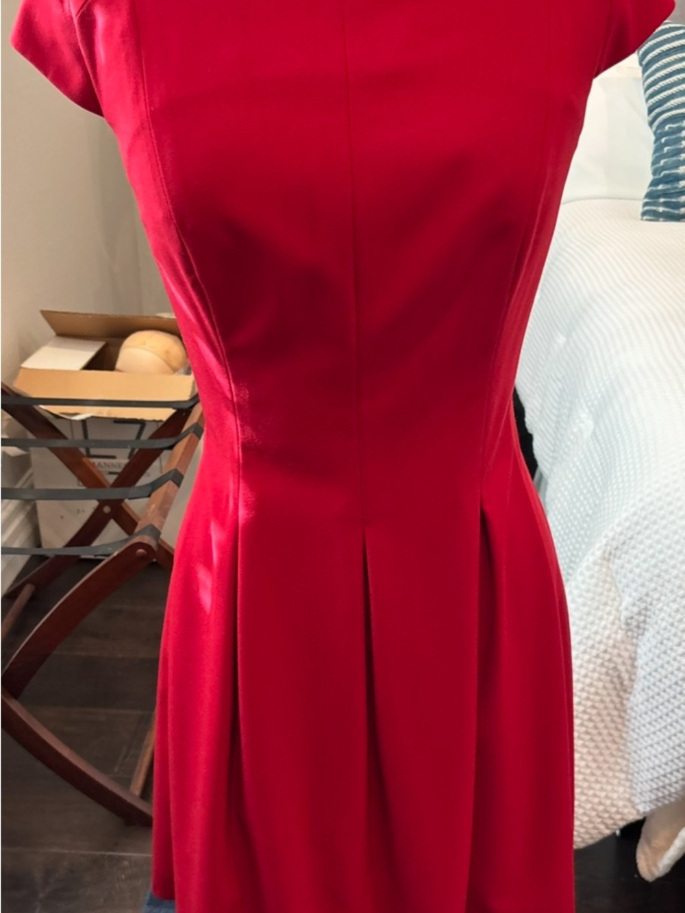 dressbarn cap sleeve Red Fit & Flare Dress